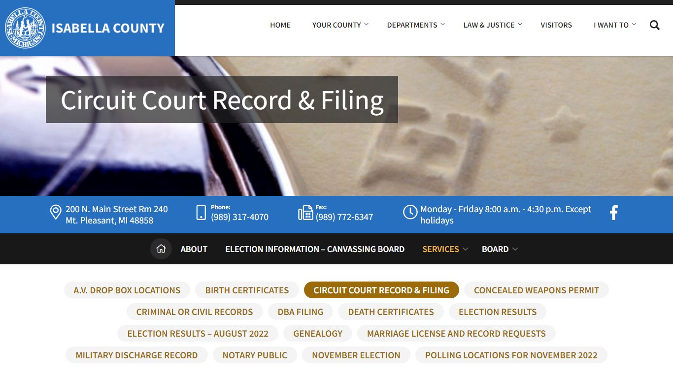 Circuit Court Record & Filing – Isabella County Michigan