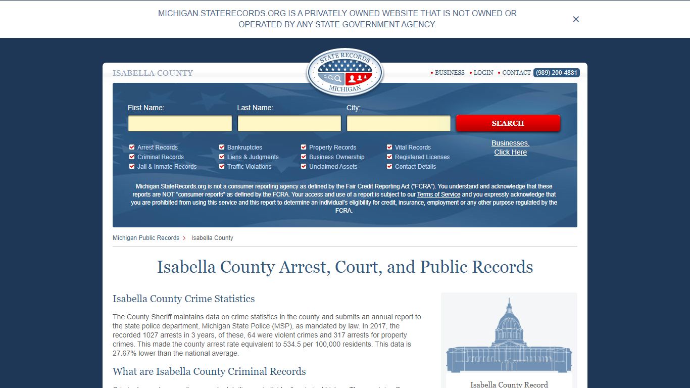 Isabella County Arrest, Court, and Public Records